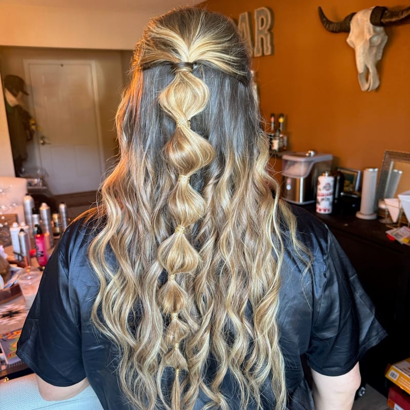 Romantic bridal waves with floral accents