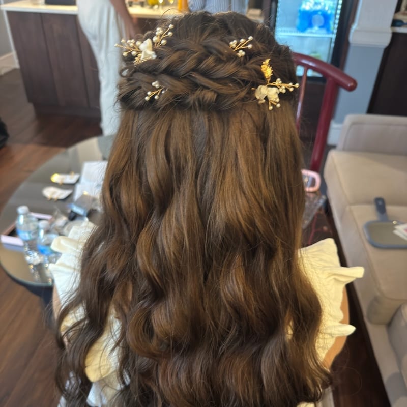 Bridal party hair styling