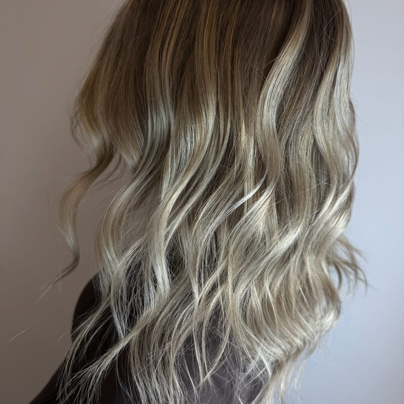 Balayage hair color transformation